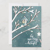 Weihnachts Roter Kardinal Winterlandschaft Feiertagskarte (Rückseite)