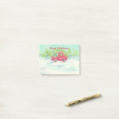Weihnachts Roter Lieferwagen LKW Post-it Note Pad Klebezettel (Auf Schreibtisch)