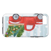Weihnachts Roter Lieferwagen Truck auf der Schnees Case-Mate iPhone Hülle (Rückseite (Horizontal))