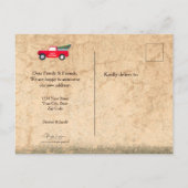 Weihnachts Roter Lkw Decke neue Hallen Land Postkarte (Rückseite)
