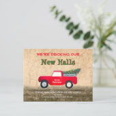 Weihnachts Roter Lkw Decke neue Hallen Land Postkarte (Stehend Vorderseite)