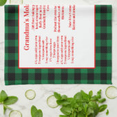 Weihnachts-Roter LKW Green Buffalo Kariertes Rezep Geschirrtuch (Gefaltet)