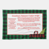 Weihnachts-Roter LKW Green Buffalo Kariertes Rezep Geschirrtuch (Horizontal)