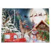 Weihnachts Roter LKW Weihnachtsfest Rustikale Wint Große Geschenktüte (Vorderseite)