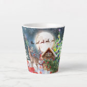 Weihnachts Roter LKW Weihnachtsfest Rustikale Wint Milchtasse (Vorderseite)