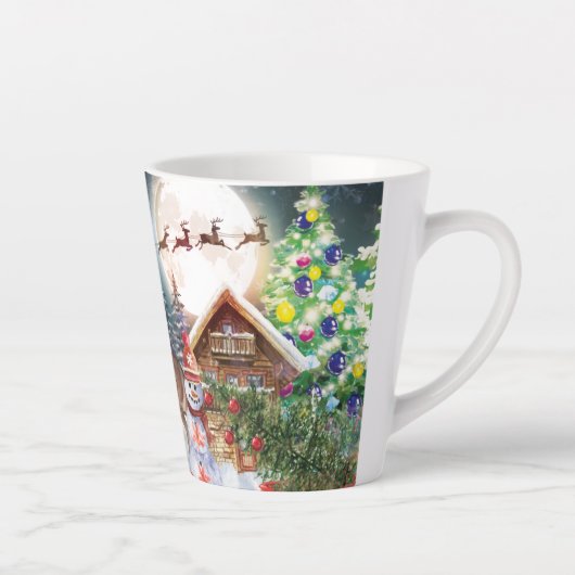 Weihnachts Roter LKW Weihnachtsfest Rustikale Wint Milchtasse (Rechts)