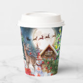 Weihnachts Roter LKW Weihnachtsfest Rustikale Wint Pappbecher (Links)