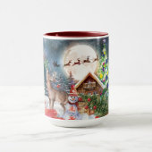 Weihnachts Roter LKW Weihnachtsfest Rustikale Wint Tasse (Zentrum)