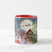 Weihnachts Roter LKW Weihnachtsfest Rustikale Wint Tasse (Zentrum)