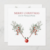 Weihnachts Roter Nasenrenner Rentiere Pine Berries (Vorne/Hinten)