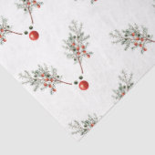 Weihnachts Roter Nasenrenner Rentiere Pine Berries Seidenpapier (Ausschnitt)