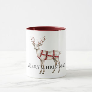 Weihnachts-Roter Peppermint-Rentier Tasse