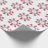 Weihnachts Roter Peppermint Schneeflocken Geschenkpapier (Ecke)