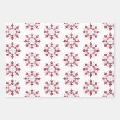 Weihnachts Roter Peppermint Snowman Snowflake Ping Geschenkpapier Set (Vorderseite 2)