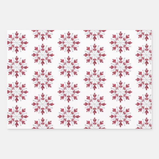 Weihnachts Roter Peppermint Snowman Snowflake Ping Geschenkpapier Set (Vorderseite 2)