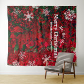 Weihnachts Roter Schneeflocken | Hintergrund für P Wandteppich (Beispiel (Horizontal))