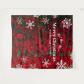 Weihnachts Roter Schneeflocken | Hintergrund für P Wandteppich (Vorderseite (Horizontal))