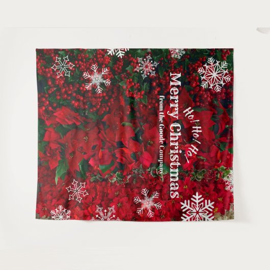 Weihnachts Roter Schneeflocken | Hintergrund für P Wandteppich (Vorderseite (Horizontal))