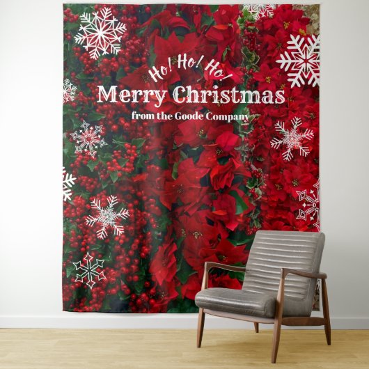 Weihnachts Roter Schneeflocken | Hintergrund für P Wandteppich (Beispiel)