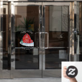 Weihnachts Roter Stall individuell einstellbar Fensteraufkleber (Büro Tür)