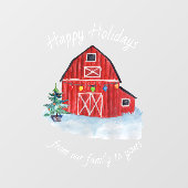 Weihnachts Roter Stall individuell einstellbar Fensteraufkleber (Blatt)