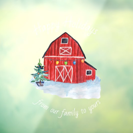 Weihnachts Roter Stall individuell einstellbar Fensteraufkleber (Blatt 3)