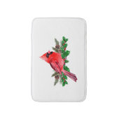 Weihnachts-Roter Vogel-Kardinal Badematte (Vorderseite Vertikal)