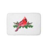 Weihnachts-Roter Vogel-Kardinal Badematte (Vorderseite)