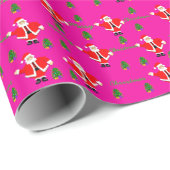 Weihnachts Roter Weihnachtsbaum Pink Wrapping Pape Geschenkpapier (Rolleneckpunkt)