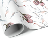 Weihnachts Roter Winter Berries Watercolor Geschenkpapier (Rolleneckpunkt)