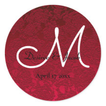 Weihnachts Roter Winter Hochzeit florale Monogramm