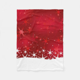 Weihnachts Roter Winter Schneeflocken Fleecedecke