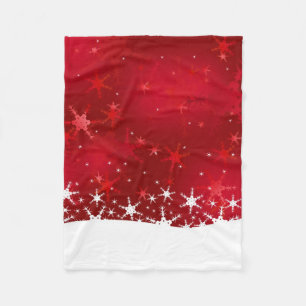 Weihnachts Roter Winter Schneeflocken Fleecedecke