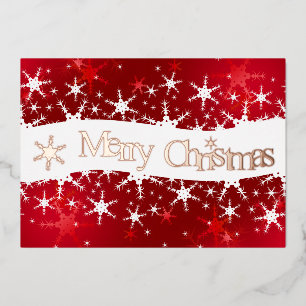 Weihnachts Roter Winter Schneeflocken Folien Feiertagskarte