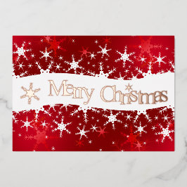 Weihnachts Roter Winter Schneeflocken Folien Feiertagskarte