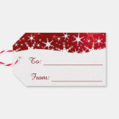 Weihnachts Roter Winter Schneeflocken Geschenkanhänger (Rückseite Horizontal)