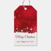 Weihnachts Roter Winter Schneeflocken Geschenkanhänger (Vorderseite)