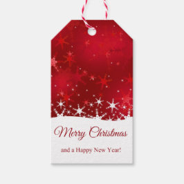 Weihnachts Roter Winter Schneeflocken Geschenkanhänger