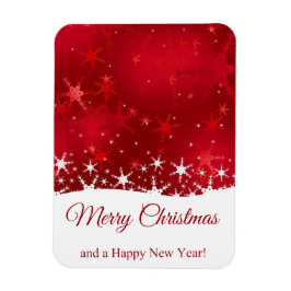 Weihnachts Roter Winter Schneeflocken Magnet