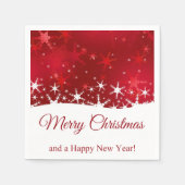 Weihnachts Roter Winter Schneeflocken Serviette (Vorderseite)