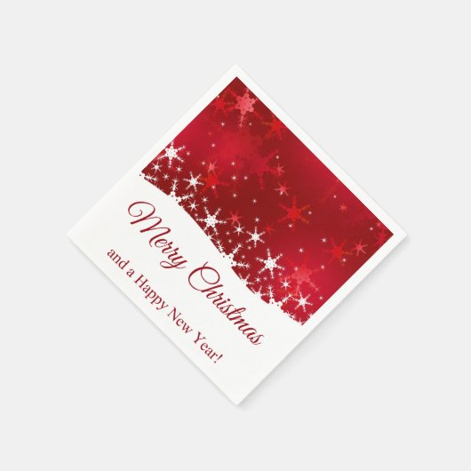 Weihnachts Roter Winter Schneeflocken Serviette (Ecke)