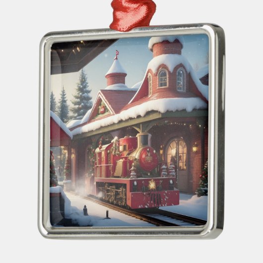 Weihnachts Roter Zug Ornament (Links)