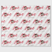 Weihnachts-Rotes Foto Typografie Geschenkpapier (Flach)