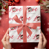 Weihnachts-Rotes Foto Typografie Geschenkpapier