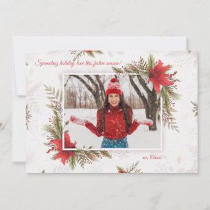 Weihnachts Rotes Foto Weihnachtskarte Horizontal Feiertagskarte