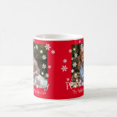 Weihnachts Rotes Foto Weiße Schneeflocken Jahr Fam Kaffeetasse (Mittel)