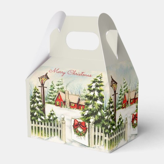 Weihnachts Rotes Haus Lattern Pine Trees Gefälligk Geschenkschachtel (Rückseite)