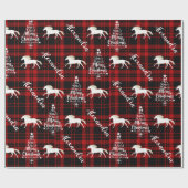 Weihnachts-Rotes Pferd Personalisiert Geschenkpapier (Flach)