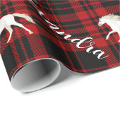 Weihnachts-Rotes Pferd Personalisiert Geschenkpapier (Rolleneckpunkt)