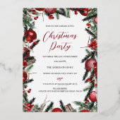 Weihnachts-Rotgoldfestivals-Party Folieneinladung (Vorderseite)